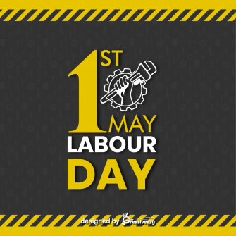 1st of may labour day yellow and dark background