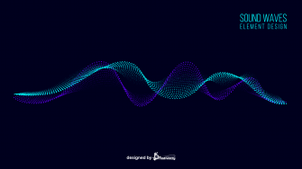 Abstract background with dot spiral sound wave