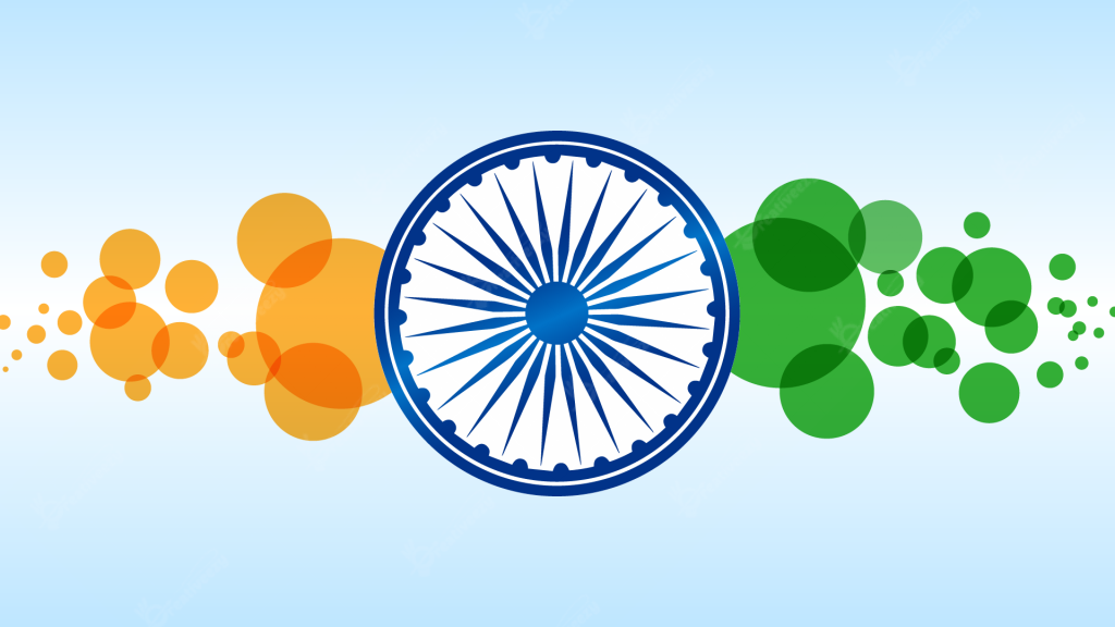 Creative Illustration ashoka chakra for India Independence Day with bubbles of tricolors