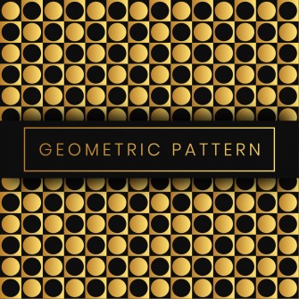 Round Box Golden Black Gradient Geometric Pattern
