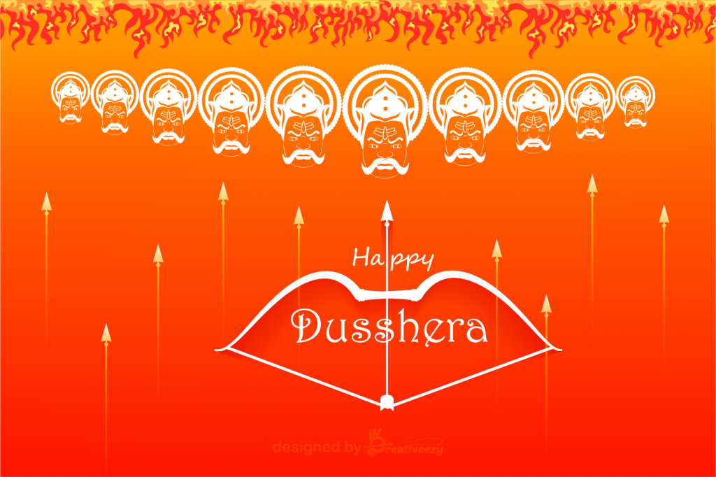Vector illustration of Ravan for Dussehra festival of India