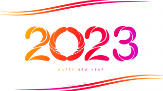 2023 A Happy New Year congrats. Coloured digits Creative colorful decoration filigree