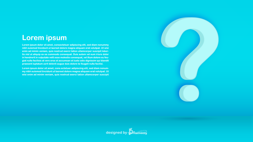 Single white question mark on a blue background with copy space. Free Vector