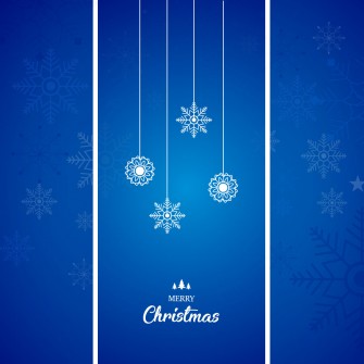 Premium blue merry christmas card design