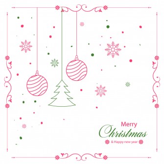 Christmas and  new year card  design with simple illustration