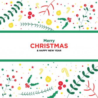 Merry christmas and new year greeting card