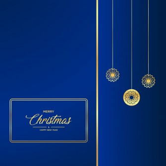 Premium blue and golden christmas card design