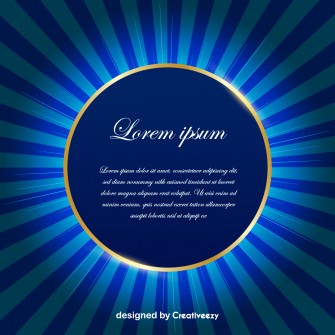 Blue neon shine  sunburst with rich navy blue circle with text free vector