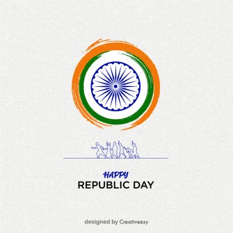 Happy republic day indian flag and freedom fighter illustration on texture background