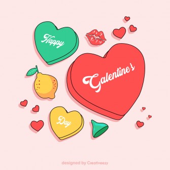 Delicious valentines day treats in a heart shaped box vector design