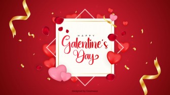 Happy galentines day with colorful pink red hearts vector design