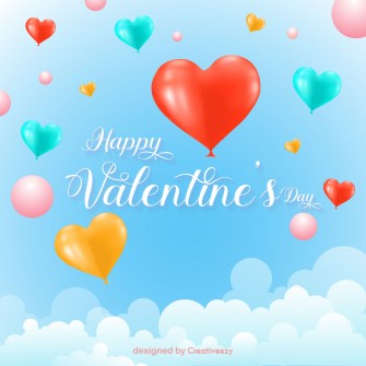 Romantic valentines day atmosphere with colorful balloons vector design