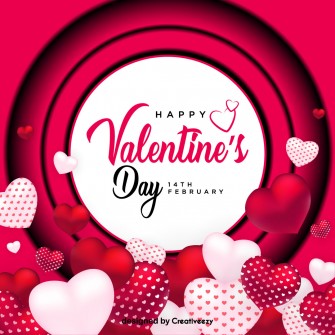 Happy valentines day red and white hearts vector design