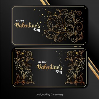 Elegent golden black valentines vector design