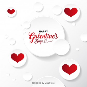 Happy galentines day white red hearts vector design