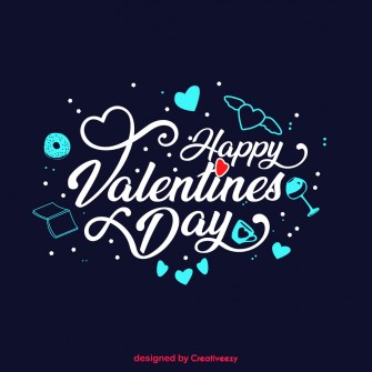 Sparkling Happy Valentine’s Day Lettering vector design