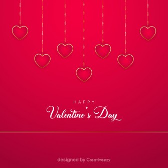 Elegant Valentine's Day Card with Glittering Red Heart Vector design