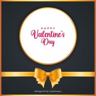 Elegent golden black valentine day greeting card design