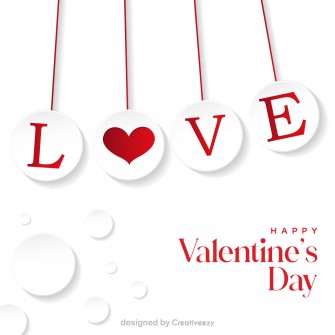 Love red and white valentines day vector design