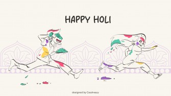 Colorful Holi Festivity Men, Women, Colors, Mandala, 'Happy Holi' Greetings