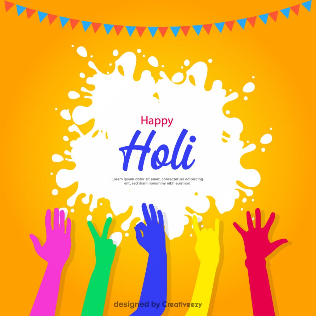 Vibrant Background with Colorful Handprints Reaching for White Splash vector