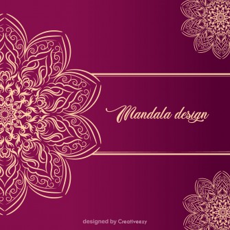 Divine Mandala Gold on Purple, Symbolizing Cosmos & Creativity