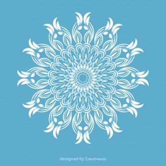 Elegant Floral Design White Flowers on Light Blue Background Vector Illustration