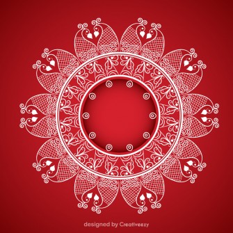 Red and White Meditation Mandala Exploring the Serenity of a Geometric Masterpiece