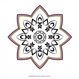 Star-Centered Mandala Symbolic Circular Design for Meditation