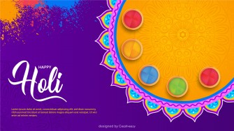 Vibrant Holi Mandala Celebrating with Joy and Colors Vector Illustration